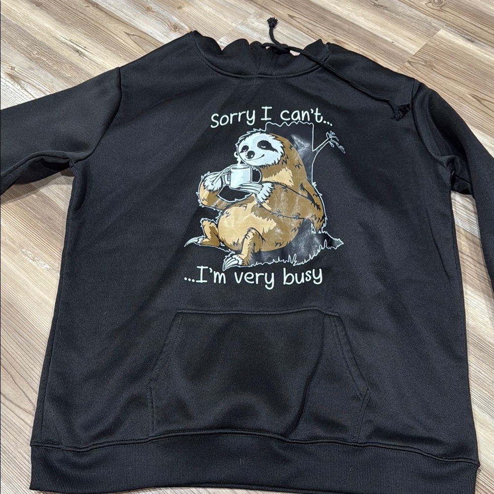 Black Sloth Graphic Hoodie